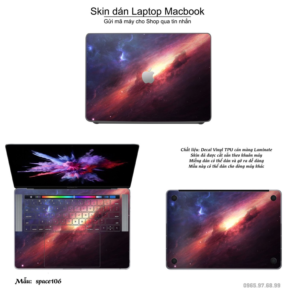 Skin dán Macbook mẫu không gian (đã cắt sẵn, inbox mã máy cho shop)