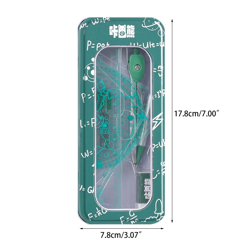 Bộ Compa Thước Đo Kèm Hộp Đựng Bằng Kim Loại Chuyên Dụng Cho Kỹ Sư