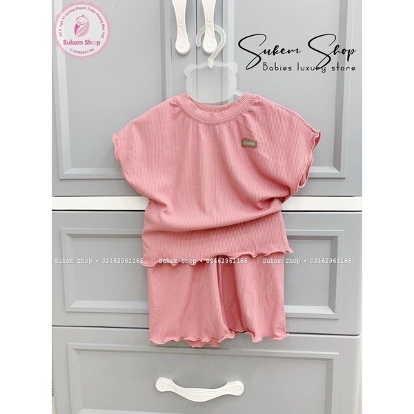 Bộ cộc tay cánh dơi cuốn bèo bé gái cookie thời trang bé gái mùa hè 2022