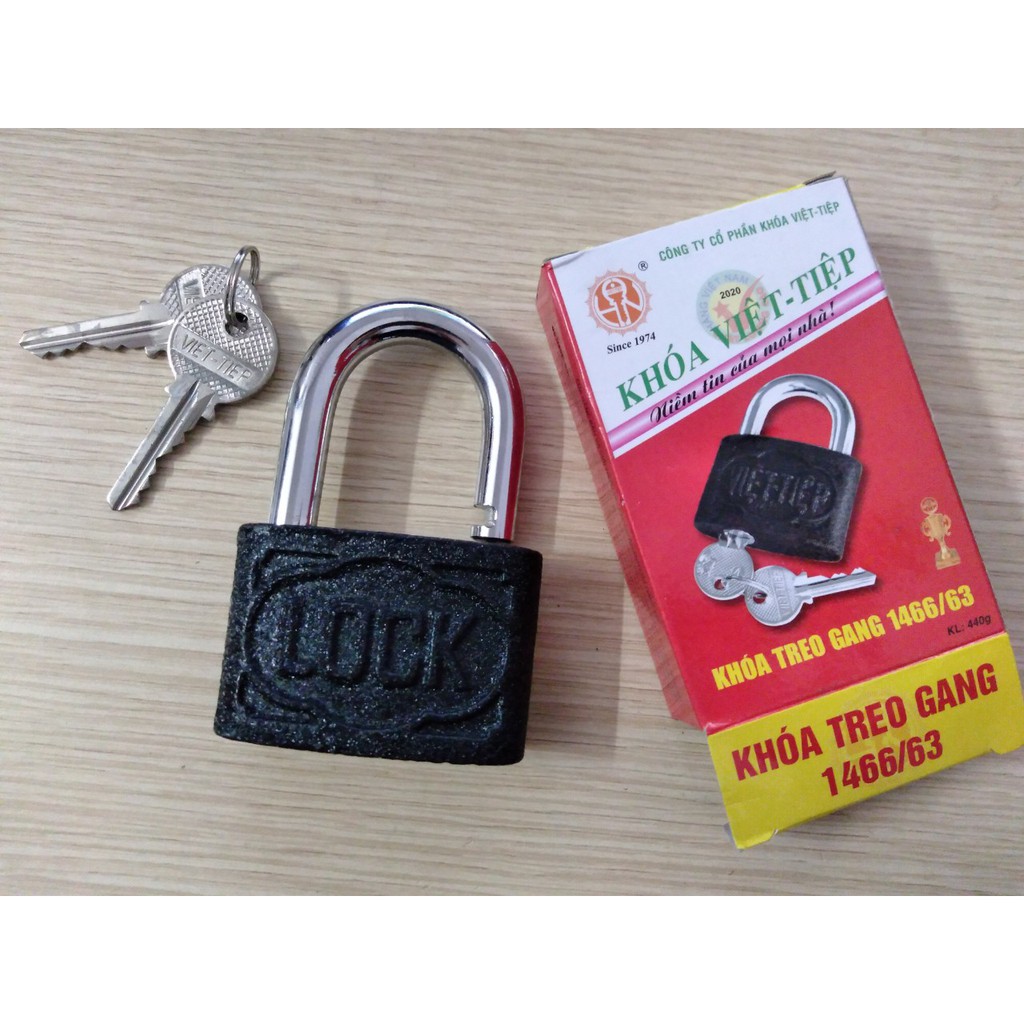 Khóa treo gang Việt Tiệp bền đẹp ,chắc chắn đầy đủ size to ,bé