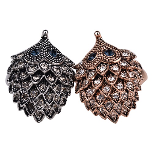 Nhẫn đeo tay bằng hợp kim tạo hình chú nhím đính đá thời trang đẹp mắt