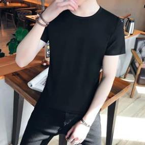 Áo T-Shirt Nam Đen Cổ Tròn Dáng Ôm Nhẹ Thoáng Mát ་