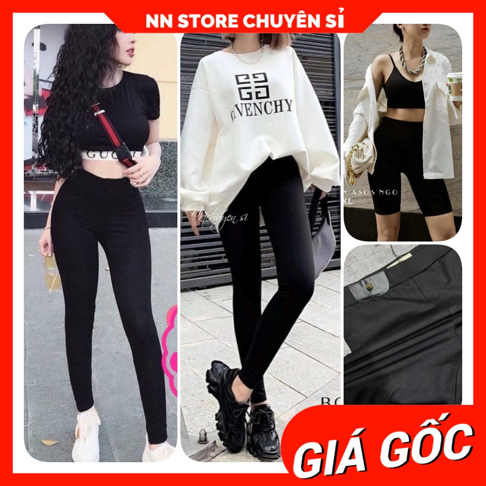 Quần Legging dài ngố lửng ôm body Nâng Mông Cạp Cao Siêu Hot Siêu Co Giãn Loại 1 Size Đến 70kg