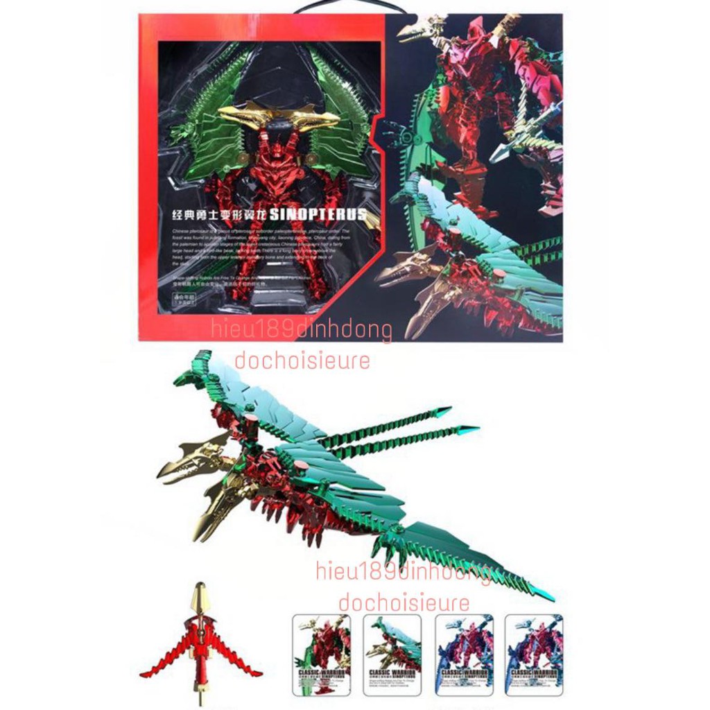 Lắp ráp robot transformers sinopterus cỡ lớn biến hình khủng long kèm vũ khí người máy (ảnh thật)