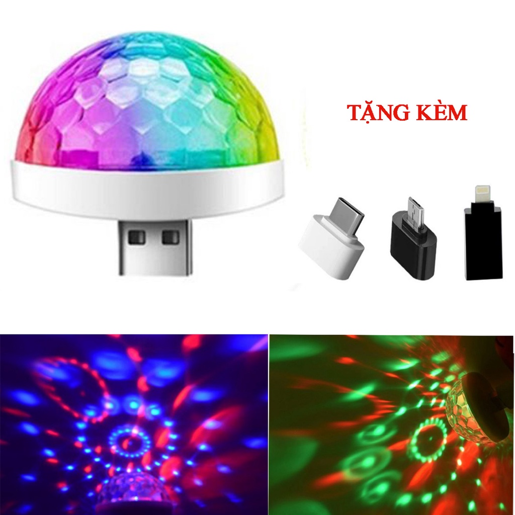 Đèn led USB cảm biến âm thanh, có thể kết nối với điện thoại, micro, máy tính (Tặng đầu chuyển đổi)