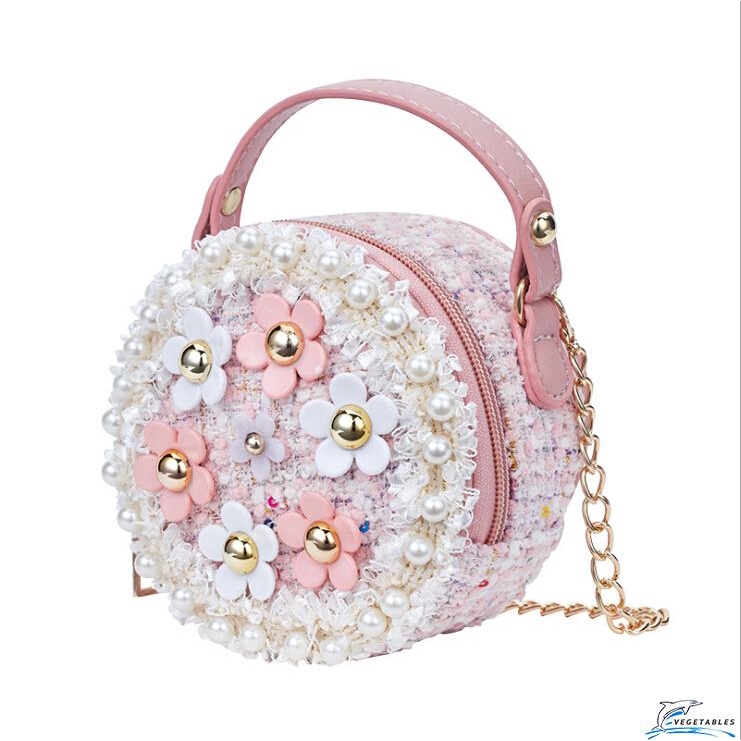 Túi đeo chéo dạng tròn họa tiết hoa