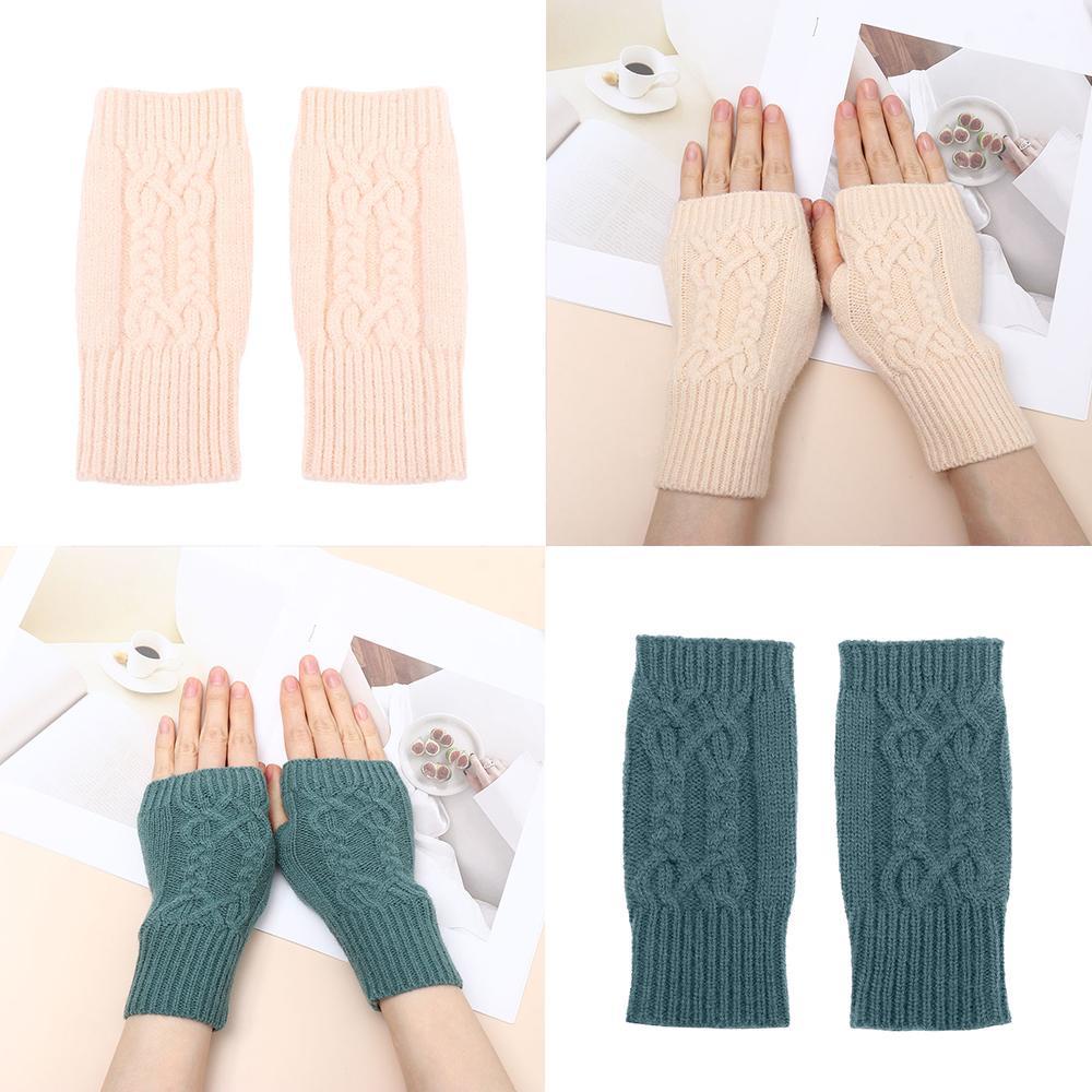Găng Tay Len Hở Ngón Màu Trơn Mùa Đông LAYOR1
