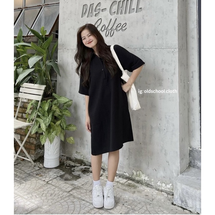 VÁY POLO NỈ TỔ ONG FORM SUÔNG STYLE ulzzang