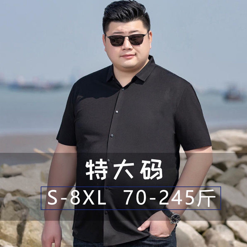 Áo Sơ Mi Tay Ngắn Màu Sắc Đơn Giản Có Size Lớn Cho Nam 100Kg