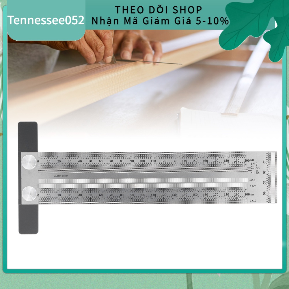 Hàng Sẵn Thước đánh dấu đục lỗ dạng chữ T chuyên nghiệp tiện dụng dành cho thợ mộc【Tennessee052】