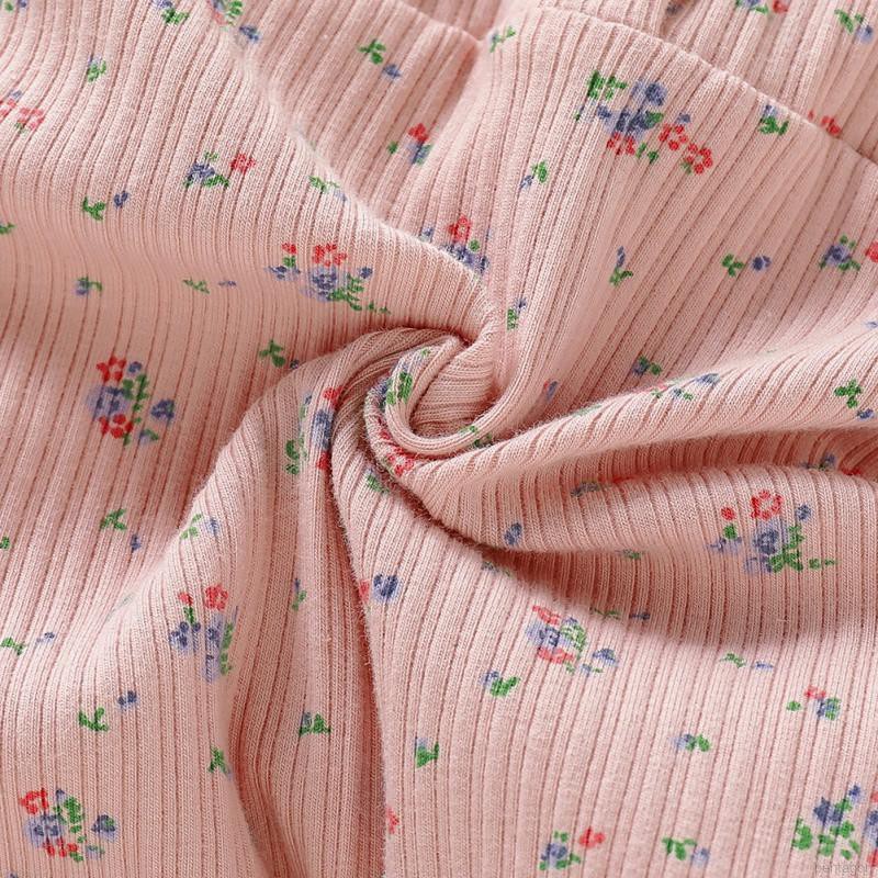 Jumpsuit tay dài hoạ tiết hoa cho bé gái