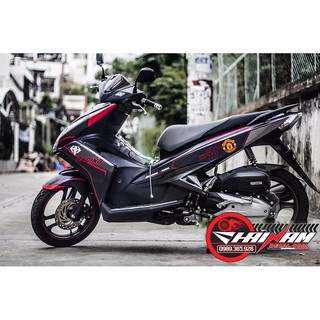 Tem Trùm Air Blade Đen Chỉ Đỏ