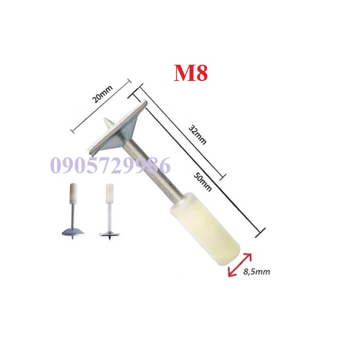 Đinh vít bê tông bắn ty mũ tròn để cố định dùng cho máy bắn ty