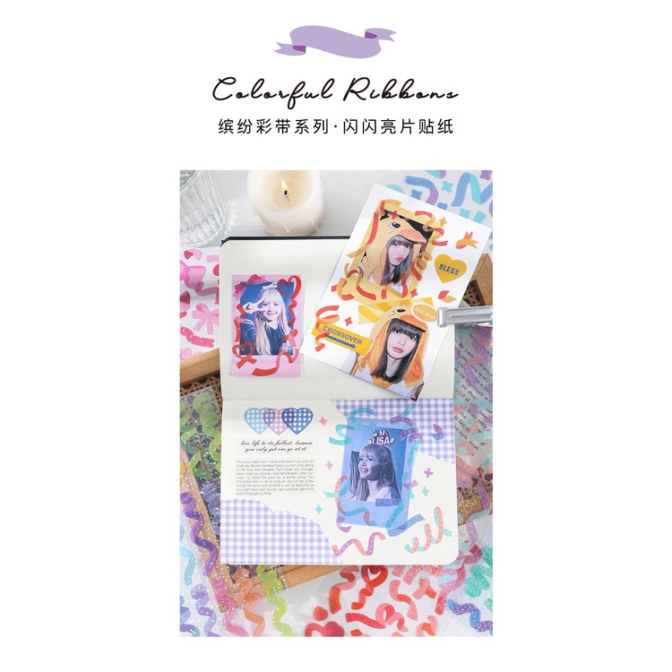 Bộ 10 hình dán trang trí màu laser sáng tạo