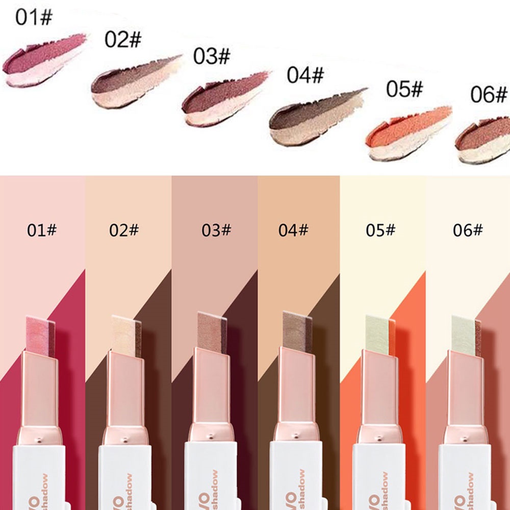 Thỏi Phấn Mắt 2 Màu Sắc Lấp Lánh Chống Thấm Nước Lâu Trôi