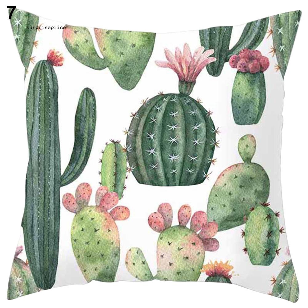 Vỏ gối in hình cây xương rồng nhiệt đới thời trang