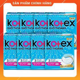 Combo 8 Gói Kotex khô thoáng siêu mỏng cánh 23cm (8 miếng/gói) tặng kèm ban đêm