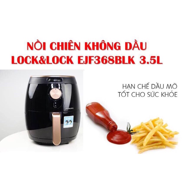 Nồi chiên không dầu Lock&Lock Model EJF368BLK dung tích 3,5 lít - Quà tặng hãng SAMSUNG