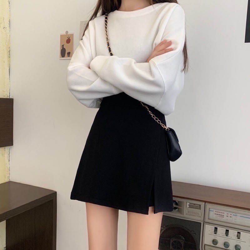 Chân váy A ngắn xẻ đùi trẻ trung_333