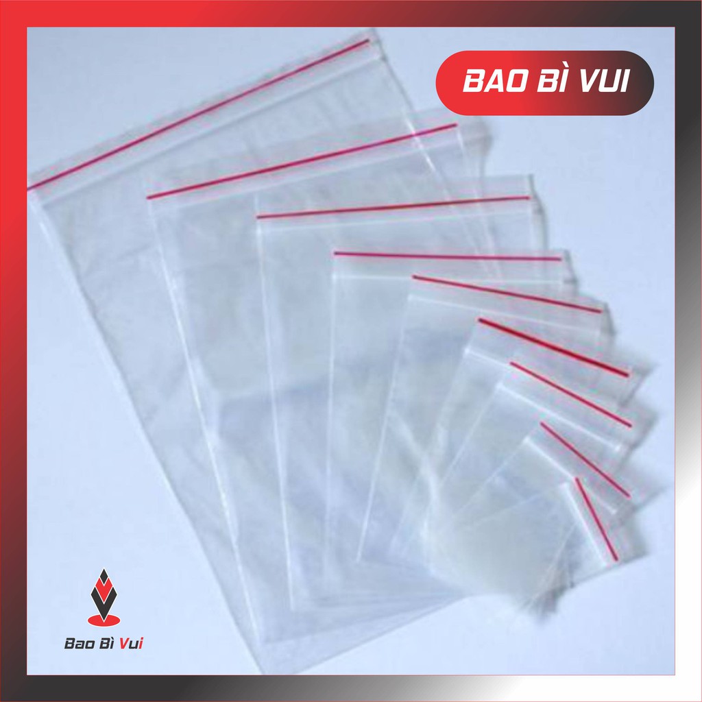 1kg túi zip ( zipper viền đỏ), túi zip đóng hàng nhựa PE dẻo