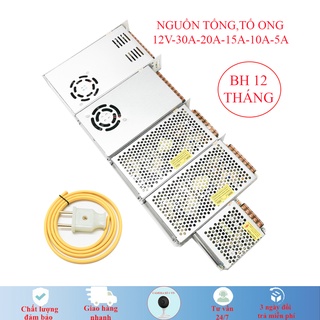 Nguồn tổ ong, nguồn tổng 12V - 30A/20A/15A/10A/5A chuyên dụng cho camera và đèn led...loại tốt nhất hiện nay