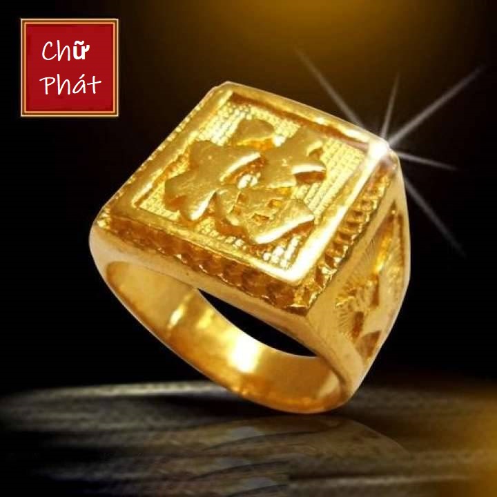 Nhẫn nam mạ vàng 24k ITALY Chữ Phát  - Đủ Size RBPHAT