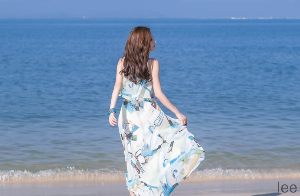 One-piece long skirt summer long suspender small skirt seaside vacation beach skirt Sanya photo clothes fairy | BigBuy360 - bigbuy360.vn