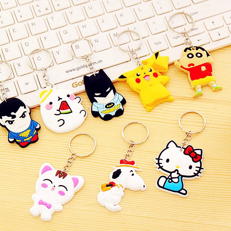 DUNEA Móc khóa PVC họa tiết hoạt hình đáng yêu