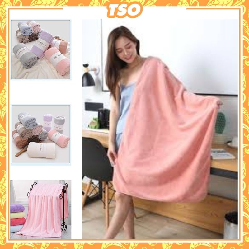 [Freeship+Quà 10k] Khăn Tắm Lông Cừu Hàn Quốc Kích Thước 70x140cm, Chất Bông Siêu Mịn, Thấm Hút Nước Cực Nhanh