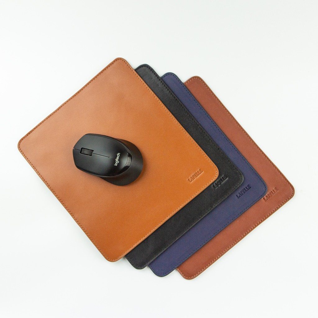 Bàn di chuột, miếng lót chuột bằng da bò thật kích thước 21.5 x 25 cm - Mouse Pads Leather LAPELLE