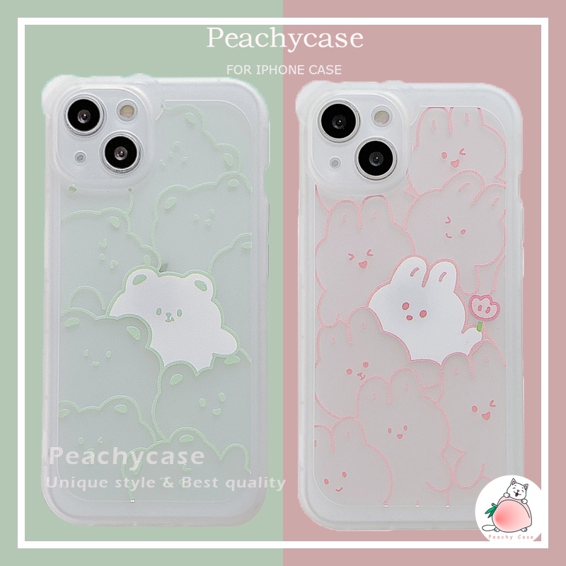 Ốp Điện Thoại TPU Dẻo Họa Tiết Hoạt Hình Gấu/ Thỏ Dễ Thương Cho iPhone 13 12 Pro Max 11 Xr Xs Max X 7 8 Plus X