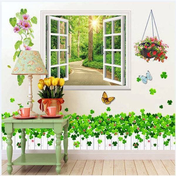 decal dán tường combo cửa sổ