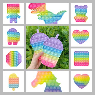 New Unicorn Pop Its Round Fidget Toy Push bubble stress relief kids pop it tiktok trò chơi trí óc