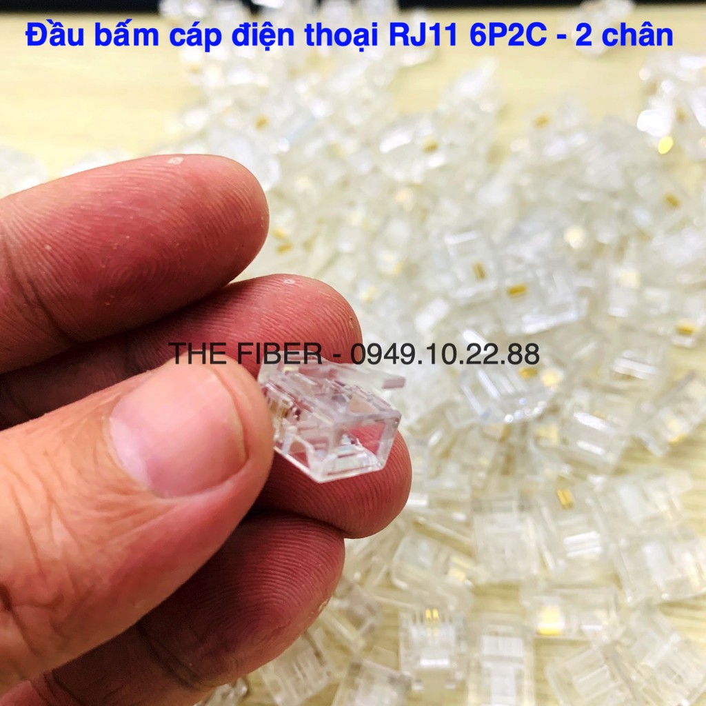 Đầu bấm line điện thoại RJ11 6P2C - Loại 2 chân