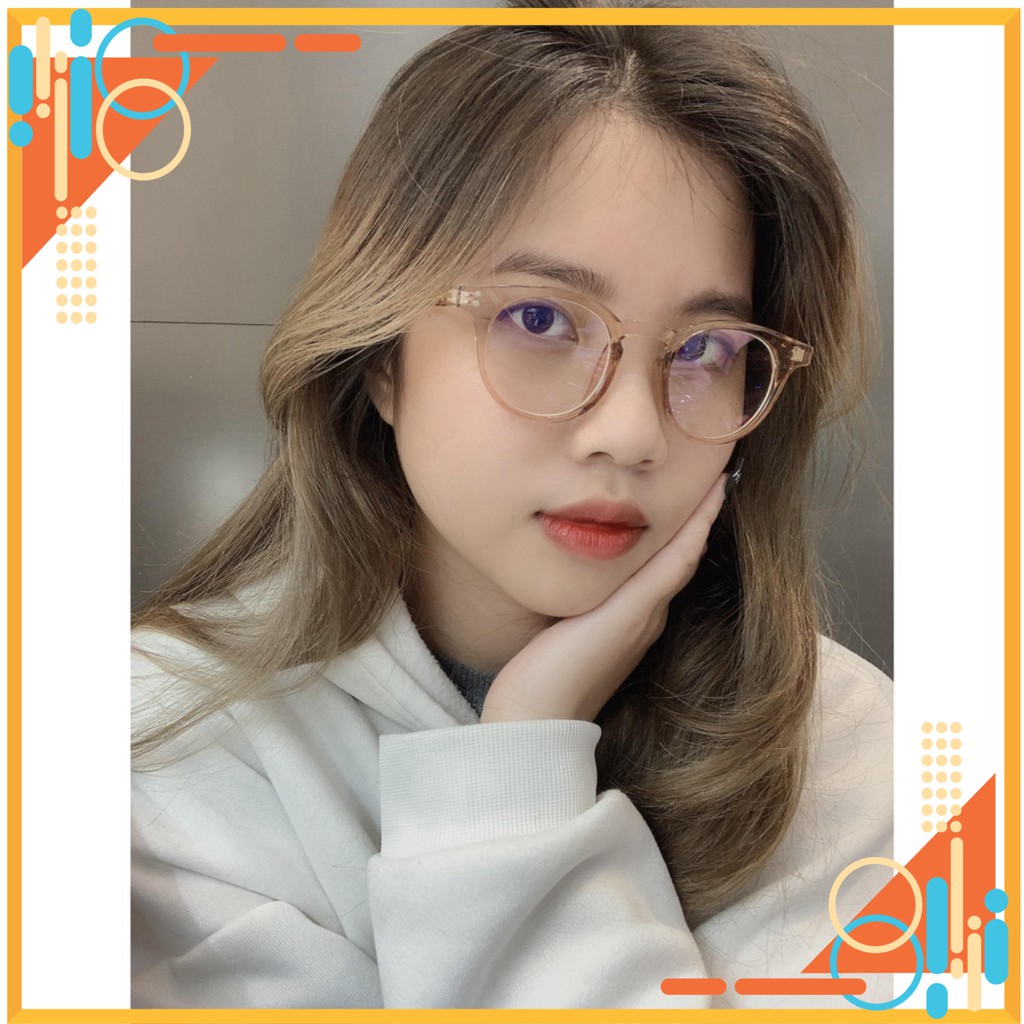 Gọng kính cận nhựa dẻo cho mặt trái xoan SieuRe, mắt tròn chữ V chống bụi hoặc lắp cận