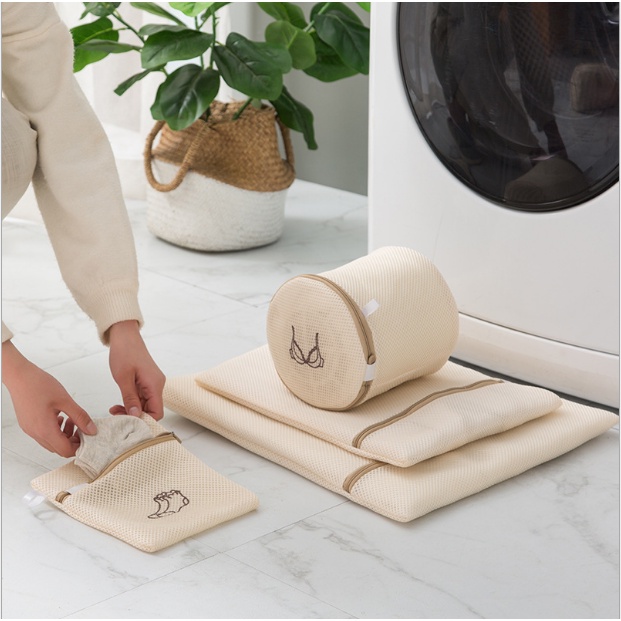 Set 6 túi giặt đồ cao cấp 3 lớp dày dặn, túi lưới giặt quần áo, áo ngực, quần lót, vớ có khóa kéo chắc chắn