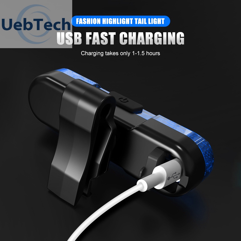 Đèn LED gắn đuôi xe đạp chống thấm nước sạc USB tiện dụng