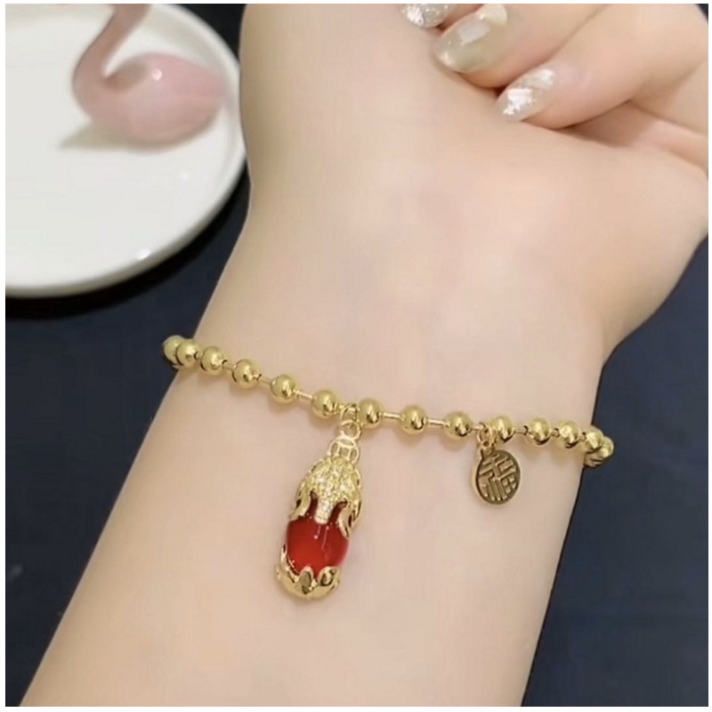 Bộ Trang Sức Lắc Tay Và Dây Chuyền Nữ Titan Ko Đen Cóc May Mắn TT 4078