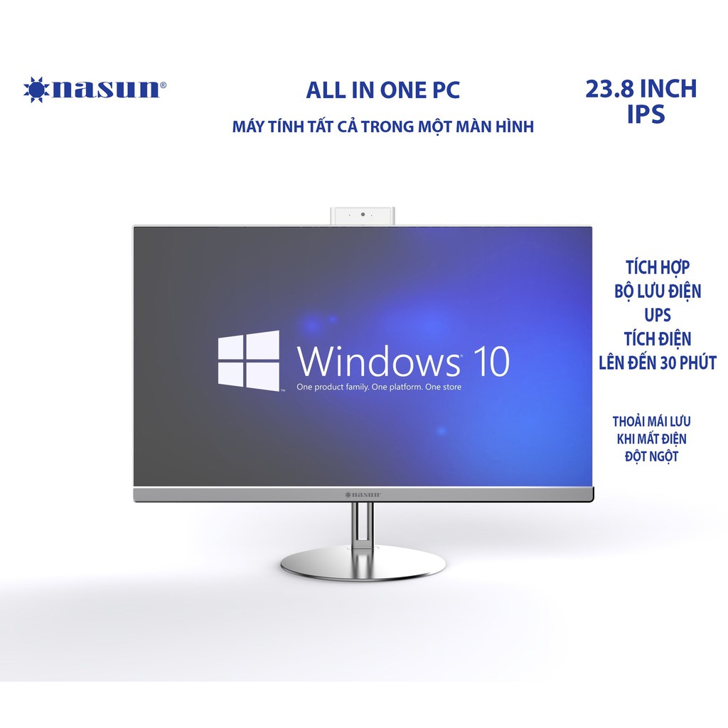Máy tính All in One NASUN  model NS-238A1, chip i3, lưu điện, màn 23.8" IPS