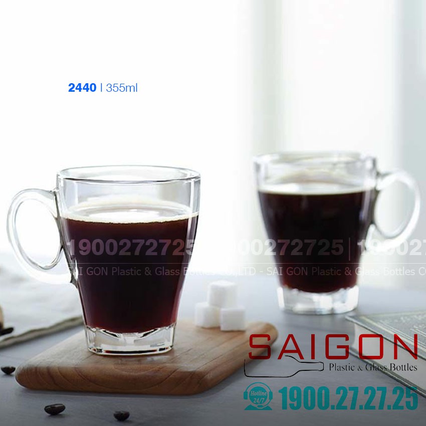 Ly Thủy Tinh Ocean Caffe Americano 355ml | P02440 , Thủy tinh Cao cấp , Nhập Khẩu Thái Lan