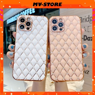 Ốp điện thoại mạ điện dành cho ip 12/11 pro max họa tiết kim cương sang trọng đính hạt pha lê