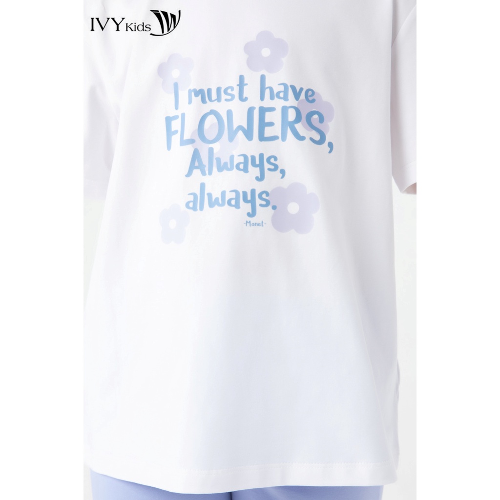 Bộ áo thun và quần lửng cùng màu bé gái IVY moda MS 57G1508