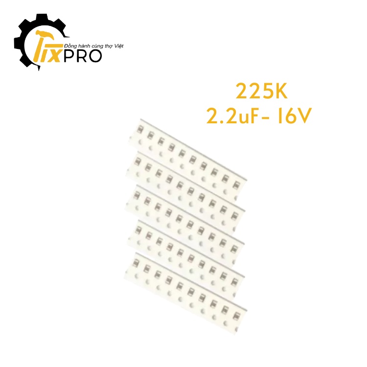 Tụ điện dán 0805 225K-2.2uF 16V (10c)