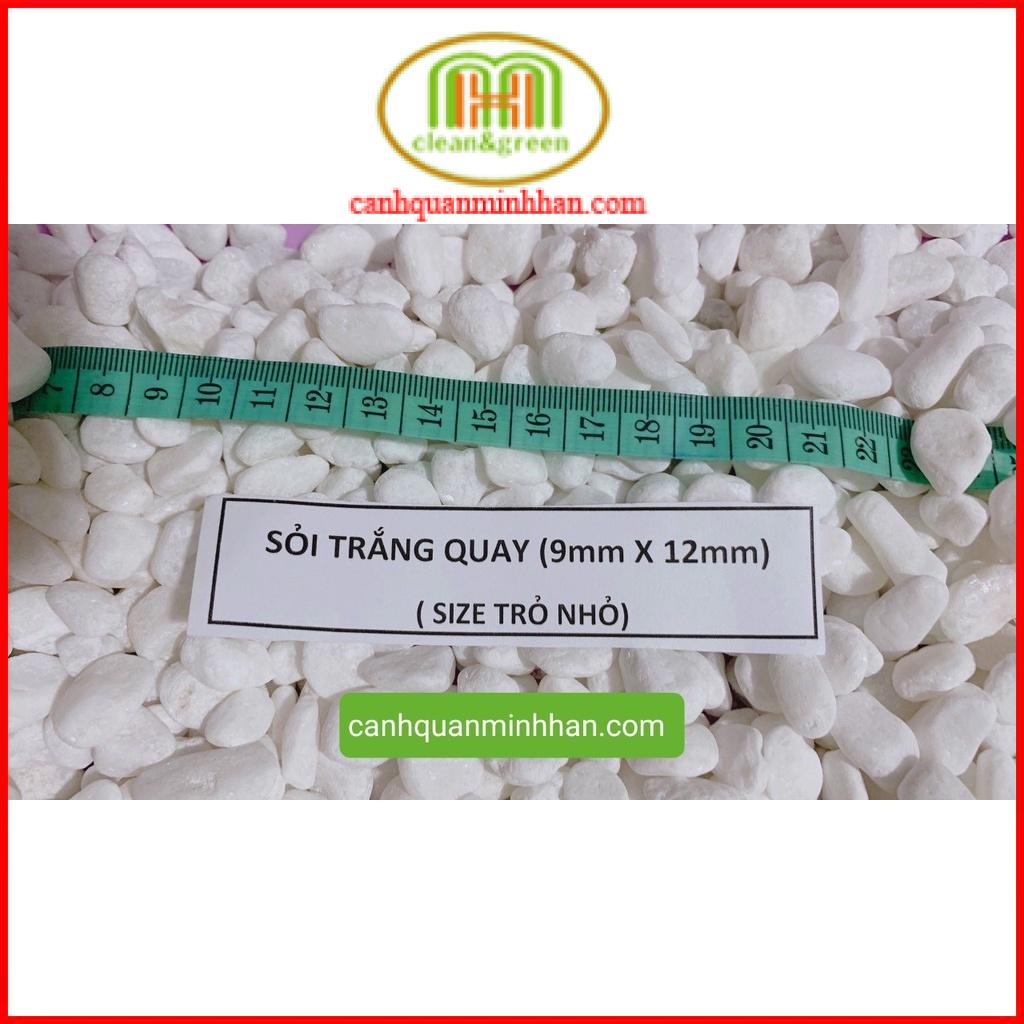 Sỏi trắng trang trí 13kg lót hồ cá nhiều kích cỡ trang trí lối đi sân vườn những chậu cây cảnh Minh Hân Garden