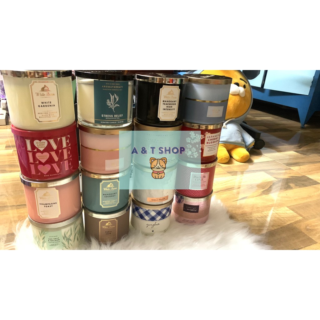 Nến thơm 3 bấc Bath & Body Works 411g  + tặng kèm hộp