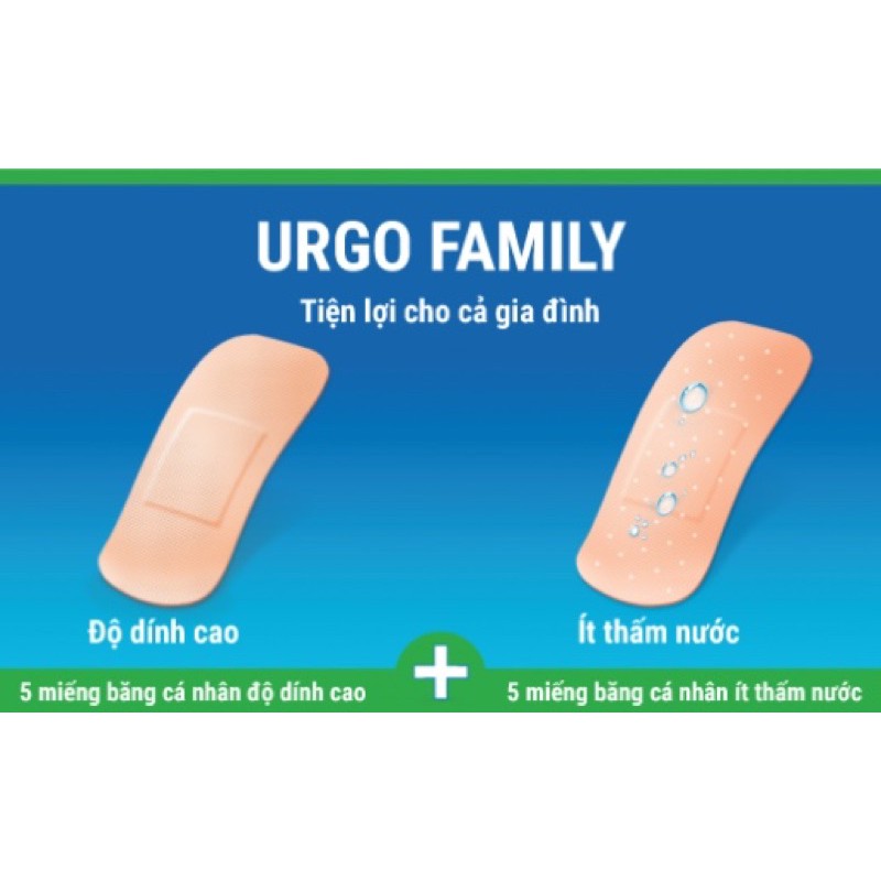 Băng cá nhân Urgo dạng gói tiện dụng mọi đối tượng  - Người lớn, phụ nữ, trẻ em