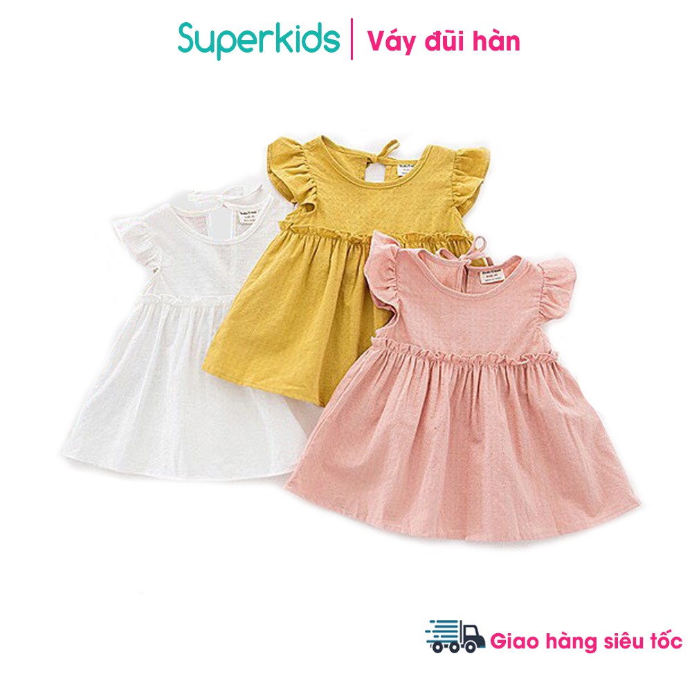 Váy 2 dây Đũi Hàn sành điệu cho bé gái 8-18kg QATE618