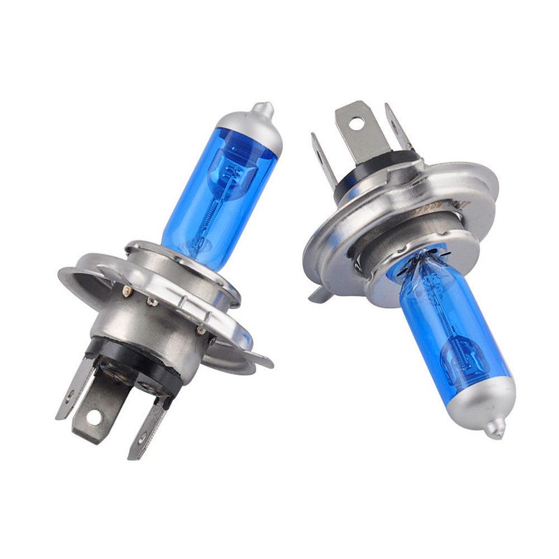 Set 2 Đèn Pha Xenon H4 / Hb2 9003 100W 6000K Ánh Sáng Trắng Dành Cho Ô Tô