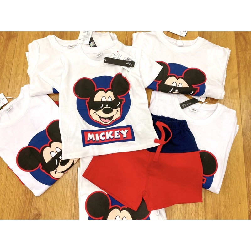 Bộ short Micky Disney đỏ dư xịn bé trai-MS115