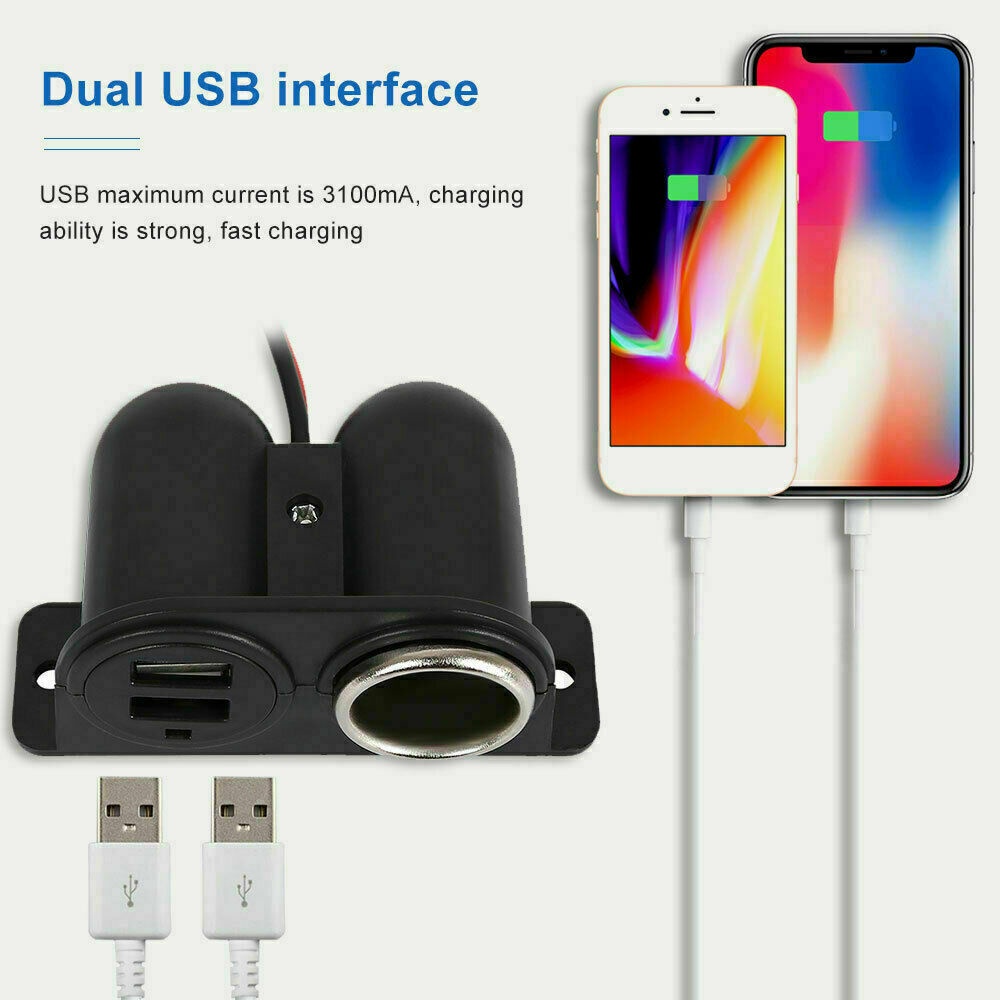 Tẩu sạc xe hơi hai cổng USB 3.1A DC 12 / 24V